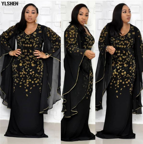african dresses for women dashiki african clothes bazin broder slim ruffle sleeve gold sequin embroidery africa skirt dress, Red
african dresses for women dashiki african clothes bazin broder slim ruffle sleeve gold sequin embroidery africa skirt dress, Red