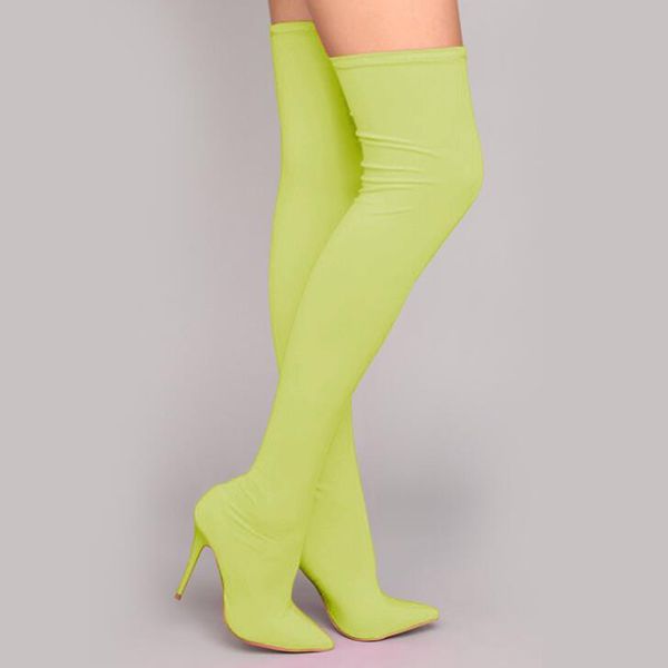 2020 fashion neon green thigh high boots over the knee boots women pointed toe high heels fashion long ladies, Black
2020 fashion neon green thigh high boots over the knee boots women pointed toe high heels fashion long ladies, Black