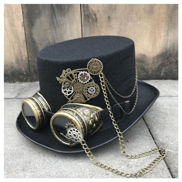 fashion men women retro handmade steampunk hat with gear glasses stage magic hat cosplay size 57cm, Blue;gray
fashion men women retro handmade steampunk hat with gear glasses stage magic hat cosplay size 57cm, Blue;gray