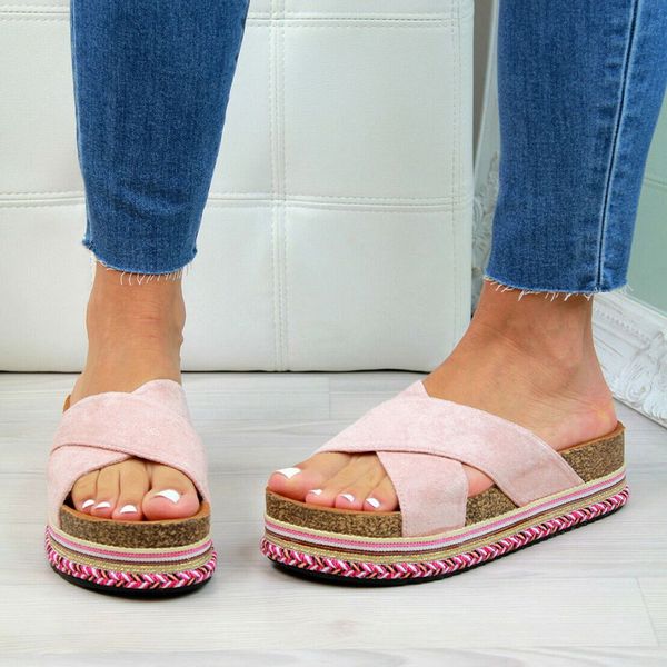 women slippers solid platform heels open toe slippers female summer dress shoes cross strap sandals flats shoes 2020 fashion, Black
women slippers solid platform heels open toe slippers female summer dress shoes cross strap sandals flats shoes 2020 fashion, Black