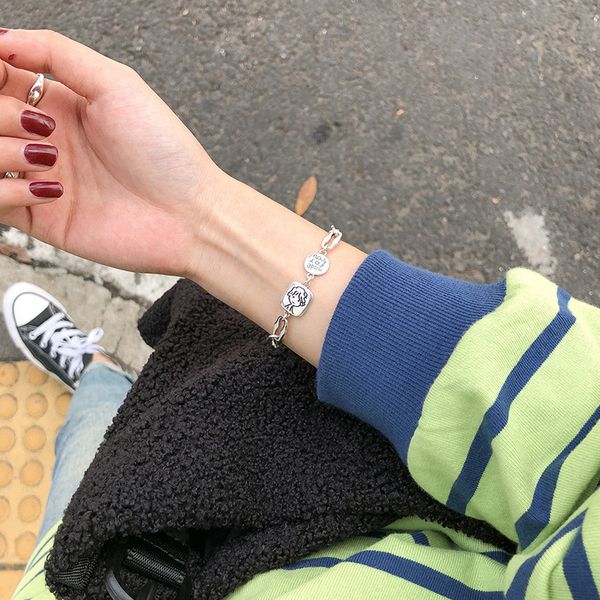 925 silver bracelet with cute kids lettering for female simple and versatile student jewelry girlfriends lover jewelry wholesale, Golden;silver
925 silver bracelet with cute kids lettering for female simple and versatile student jewelry girlfriends lover jewelry wholesale, Golden;silver
