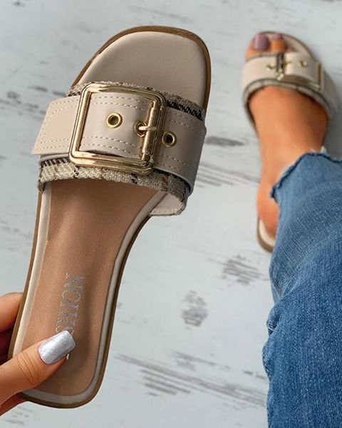 summer slippers women gingham canvas pu patchwork flat buckle decoration rubber sole elegant slides outdoor casual shoes ladies, Black
summer slippers women gingham canvas pu patchwork flat buckle decoration rubber sole elegant slides outdoor casual shoes ladies, Black