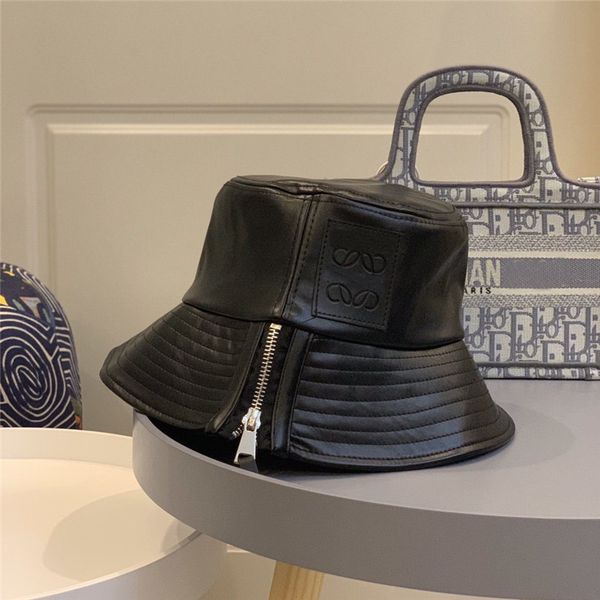 classic letter leather bucket hat fashion zipper adjustable caps black fashion beach sun visor spring folding cap high quality
classic letter leather bucket hat fashion zipper adjustable caps black fashion beach sun visor spring folding cap high quality