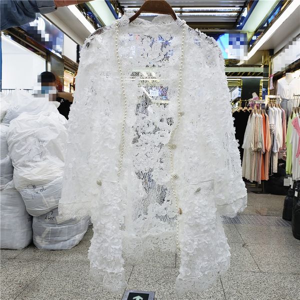 european fashion ladies jacket 2020 summer european goods new net red lace lace beaded loose shirt tide, Black;brown
european fashion ladies jacket 2020 summer european goods new net red lace lace beaded loose shirt tide, Black;brown