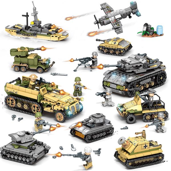 1061pcs Empires Of Steel Military Tank Technic Bricks Army Playmobil Building Blocks War Chariot Soldiers Diy Kids Toys