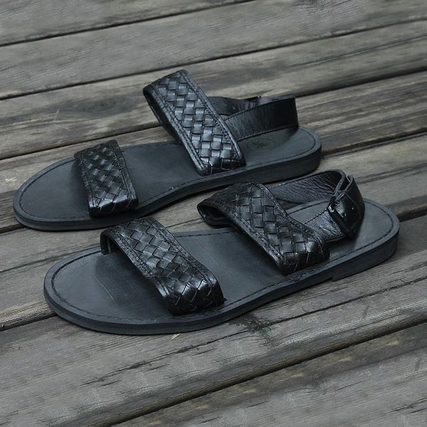 retro plaited leather summer gladiators flat heel leisure mens sandals beach shoes, Black
retro plaited leather summer gladiators flat heel leisure mens sandals beach shoes, Black