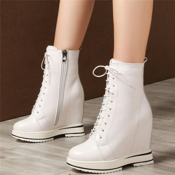 winter trainers women lace up cow leather wedges high heel ankle boots female high round toe fashion sneakers casual shoes, Black
winter trainers women lace up cow leather wedges high heel ankle boots female high round toe fashion sneakers casual shoes, Black