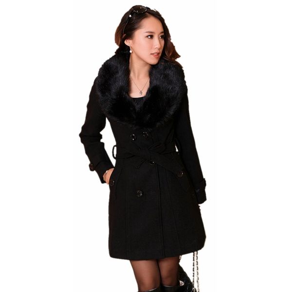 women's wool & blends abrigos mujer invierno 2021 fur collar women long coat elegante winter womens and blouses, Black
women's wool & blends abrigos mujer invierno 2021 fur collar women long coat elegante winter womens and blouses, Black