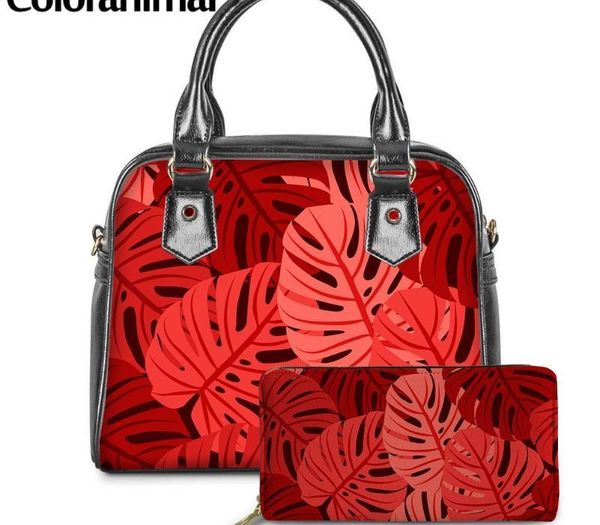 coloranimal сумки женщины 2pcs / комплект сумки монстера листья печати pu leath tote ручная сумка дамы кошелек черный shoulder002
coloranimal сумки женщины 2pcs / комплект сумки монстера листья печати pu leath tote ручная сумка дамы кошелек черный shoulder002