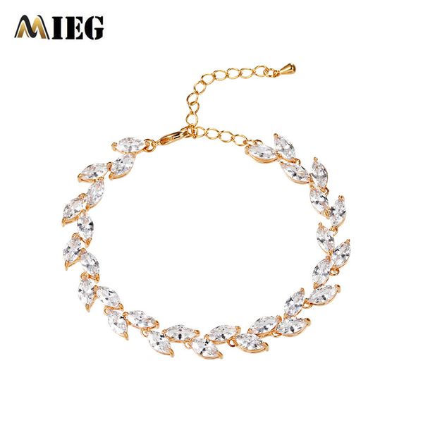 new trendy cz bracelets for women charming leaf designer gold color plated cubic zirconia bracelets jewelry accessories, Black
new trendy cz bracelets for women charming leaf designer gold color plated cubic zirconia bracelets jewelry accessories, Black