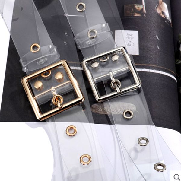 women clear full grommet belt punk rivet buckle waist resin plastic pvc trouser jeans transparent belts, Black;brown
women clear full grommet belt punk rivet buckle waist resin plastic pvc trouser jeans transparent belts, Black;brown