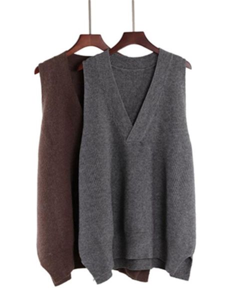 women's vests korean fashion women sweater vest oversize v neck pullover medium long knitted jumper pz3067, Black;white
women's vests korean fashion women sweater vest oversize v neck pullover medium long knitted jumper pz3067, Black;white