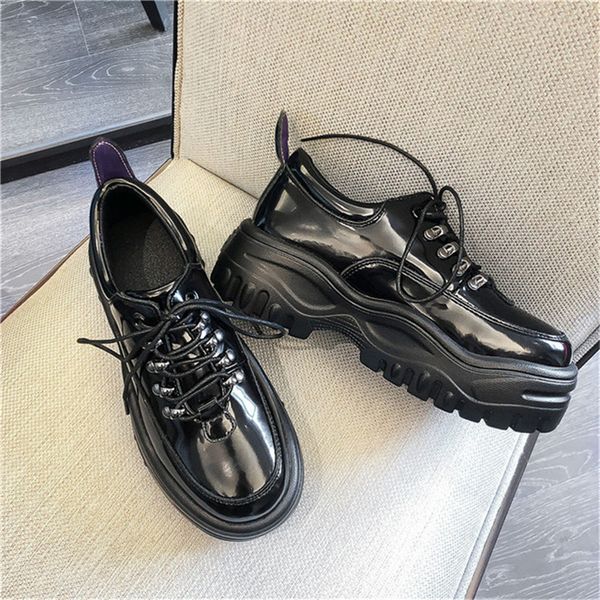 autumn winter new patent leather women shoes fashion casual wedges sneakers lightweight lace-up chunky platform vulcanize shoes, Black
autumn winter new patent leather women shoes fashion casual wedges sneakers lightweight lace-up chunky platform vulcanize shoes, Black