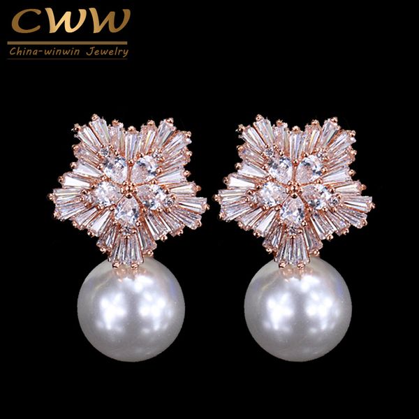 cwwzircons brand fashion rose gold color sparkling large cubic zirconia women flower big earrings with pearl cz205, Silver
cwwzircons brand fashion rose gold color sparkling large cubic zirconia women flower big earrings with pearl cz205, Silver