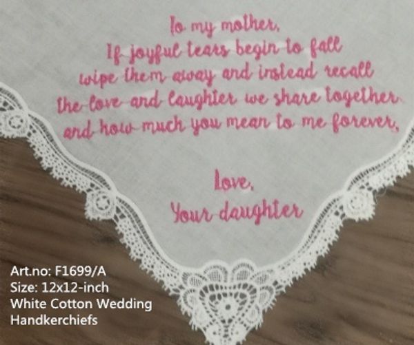 12 pcs fashion personalized ladies lace handkerchiefs mother of the bride gift wedding handkerchief wedding hankies gift for mom, Blue;purple
12 pcs fashion personalized ladies lace handkerchiefs mother of the bride gift wedding handkerchief wedding hankies gift for mom, Blue;purple