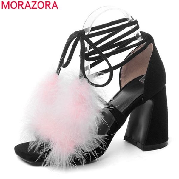morazora 2020 women sandals flock sweet feather high heels sandals cross tied summer fashion party casual shoes ladies 0925, Black
morazora 2020 women sandals flock sweet feather high heels sandals cross tied summer fashion party casual shoes ladies 0925, Black
