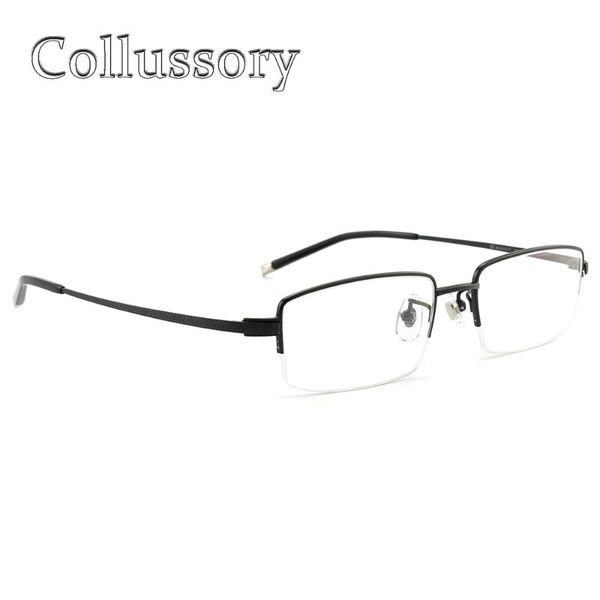 classic titanium optical prescription eyeglasses frame men's eyewear half rim golden reading computer flexible new, Black
classic titanium optical prescription eyeglasses frame men's eyewear half rim golden reading computer flexible new, Black