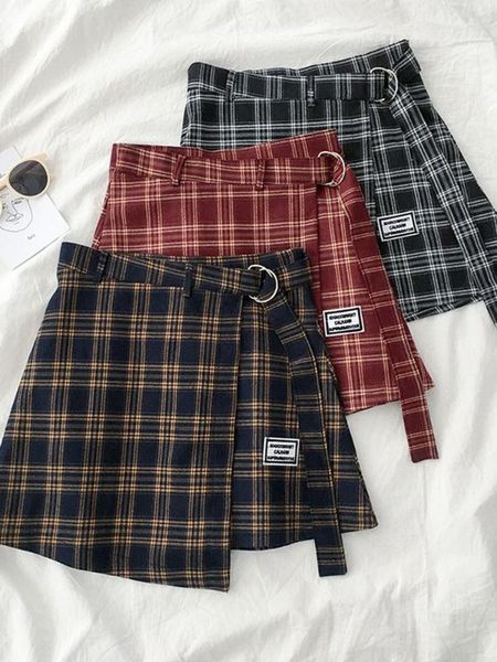 skirts heliar pleated irregular women high waist a-line casual plaid short wide leg girls loose soft with saches, Black
skirts heliar pleated irregular women high waist a-line casual plaid short wide leg girls loose soft with saches, Black