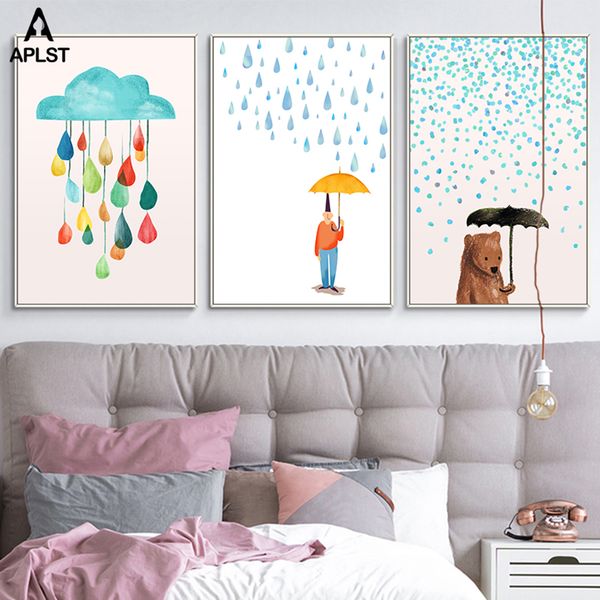 cartoon bear umbrella nursery room canvas prints & posters rainy day painting children pictures for kids baby infant room decor
cartoon bear umbrella nursery room canvas prints & posters rainy day painting children pictures for kids baby infant room decor