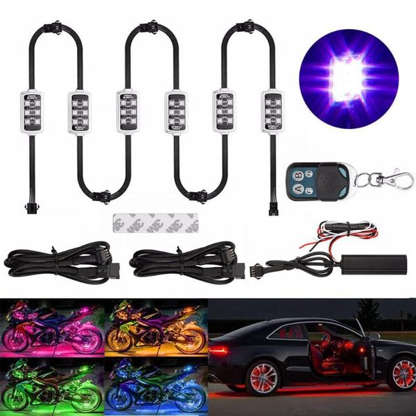 motorcycle/car atmosphere light 6 rgb 36 led with wireless remote control smart brake lights moto decorative strip neon lamp kit
motorcycle/car atmosphere light 6 rgb 36 led with wireless remote control smart brake lights moto decorative strip neon lamp kit