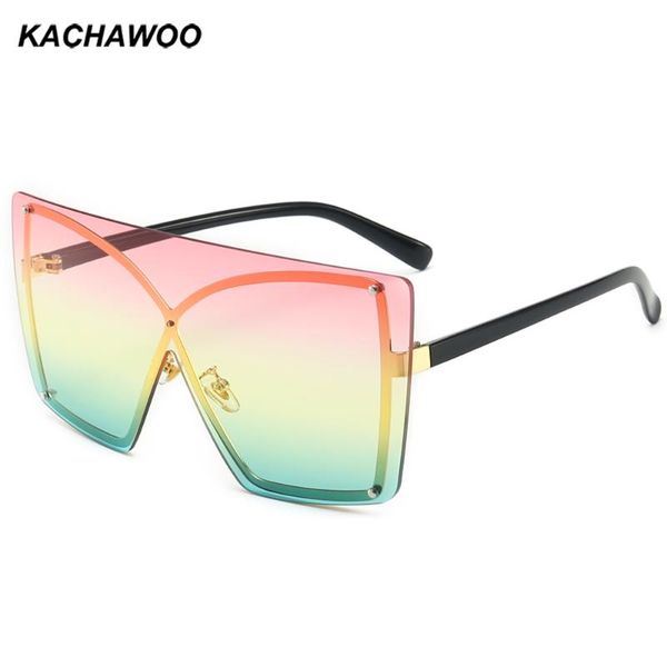 kachawoo oversized sunglasses one piece women pink green rimless sun glasses for men half metal gradient color cool eyewear, White;black
kachawoo oversized sunglasses one piece women pink green rimless sun glasses for men half metal gradient color cool eyewear, White;black