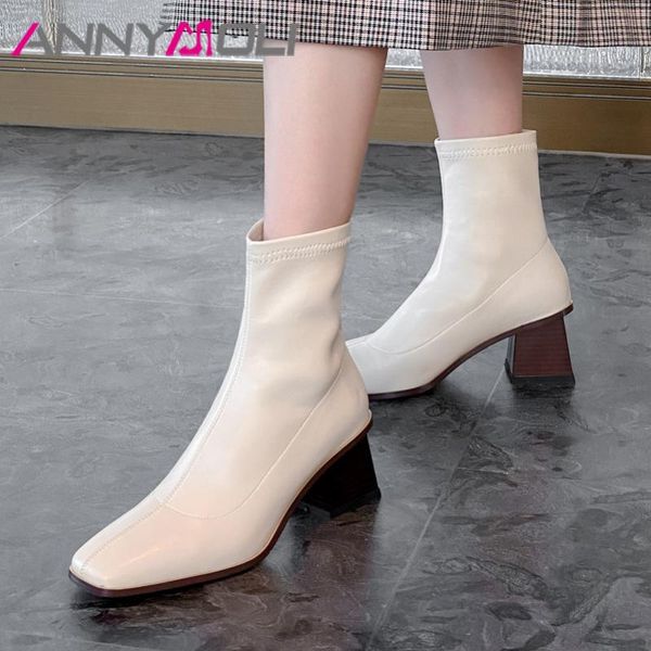 annymoli high heel ankle boots woman boots square toe short block heel female shoes autumn winter beige black big size 43
annymoli high heel ankle boots woman boots square toe short block heel female shoes autumn winter beige black big size 43