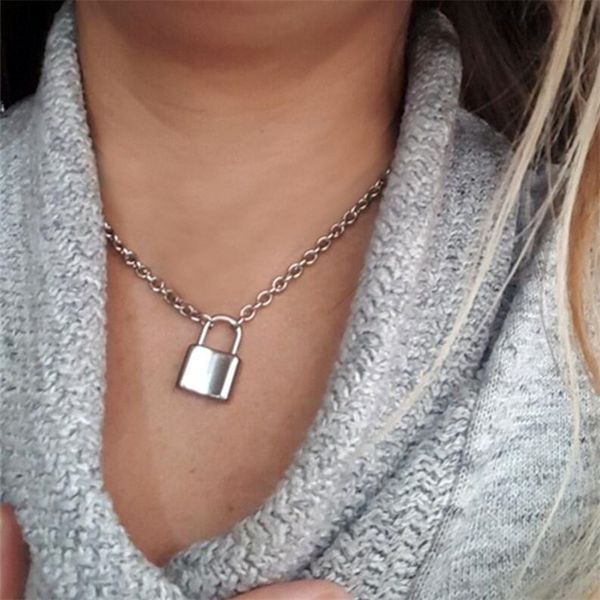 european and american new lock metal pendant necklace creative wild personality trend punk style alloy clavicle chain necklaces, Silver
european and american new lock metal pendant necklace creative wild personality trend punk style alloy clavicle chain necklaces, Silver