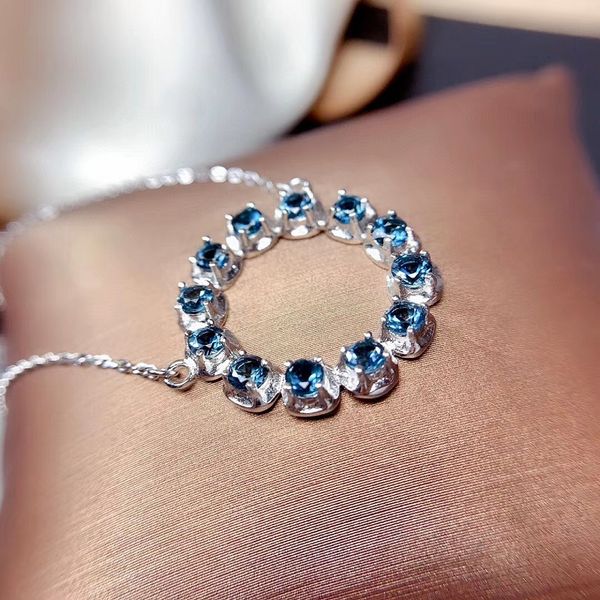 round natural blue z pendant necklaces 3mm genuine gemstones s925 necklaces for women party fine jewelry gifts, Silver
round natural blue z pendant necklaces 3mm genuine gemstones s925 necklaces for women party fine jewelry gifts, Silver