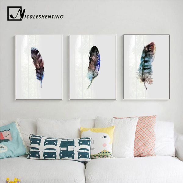 nordic style watercolor feathers wall art canvas posters prints minimalist painting wall pictures for living room home decor
nordic style watercolor feathers wall art canvas posters prints minimalist painting wall pictures for living room home decor