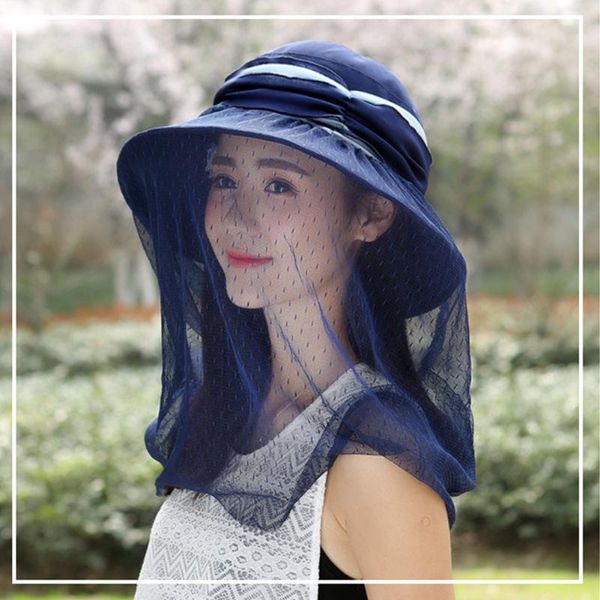 women cotton blend travel detachable veil adjustable rope outdoor camping wide brim casual sun hat anti uv foldable elegant, Blue;gray
women cotton blend travel detachable veil adjustable rope outdoor camping wide brim casual sun hat anti uv foldable elegant, Blue;gray