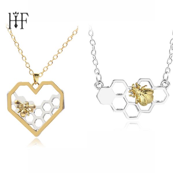 dropshipping heart honeycomb bee animal pendant choker necklace gold color chain collares largos de moda 2020 femme, Silver
dropshipping heart honeycomb bee animal pendant choker necklace gold color chain collares largos de moda 2020 femme, Silver