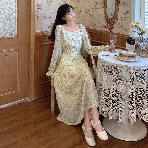 2020 autumn and winter new women 's dress gentle chic temperament square collar show thin waist broken flower dress women xqpdv, Black;gray
2020 autumn and winter new women 's dress gentle chic temperament square collar show thin waist broken flower dress women xqpdv, Black;gray