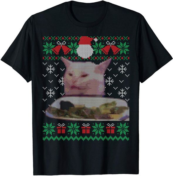 woman yelling at cat meme, ugly christmas sweater t-shirt s-3xl