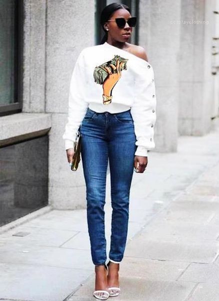 tshirts sloping shoulder dollar print long sleeve fashion style casual female apparel womens autumn designer, White
tshirts sloping shoulder dollar print long sleeve fashion style casual female apparel womens autumn designer, White