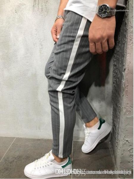 pencil pants new 2019 spring striped casual pants for mens clothing summer handsome designer, Black
pencil pants new 2019 spring striped casual pants for mens clothing summer handsome designer, Black