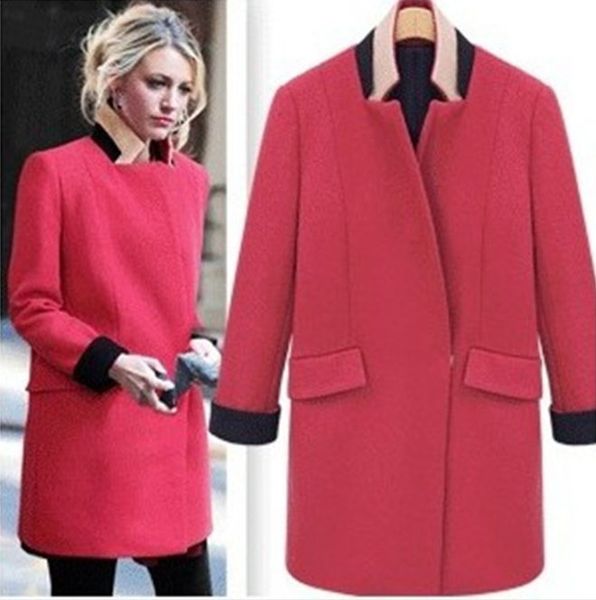 high collar long sleeve woman one button wool coat slim autumn winter jacket fashion girl long woolen overcoat female
high collar long sleeve woman one button wool coat slim autumn winter jacket fashion girl long woolen overcoat female