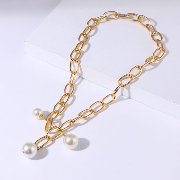 gothic baroque pearl pendant choker necklace for women wedding punk big bead lariat gold color long chain necklace jewelry, Silver
gothic baroque pearl pendant choker necklace for women wedding punk big bead lariat gold color long chain necklace jewelry, Silver