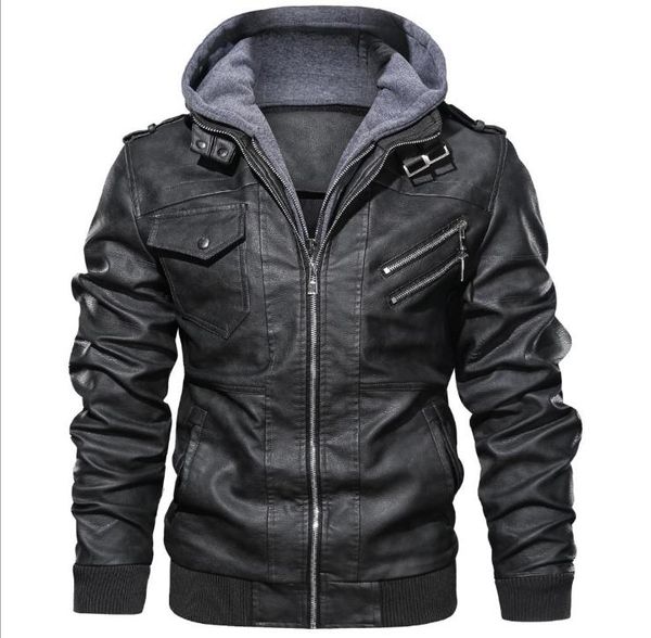 mens pu leather thick jackets winter plush hooded neck zipper fly pocket short coats men high fashion moto cool style outerwears, Black;brown
mens pu leather thick jackets winter plush hooded neck zipper fly pocket short coats men high fashion moto cool style outerwears, Black;brown
