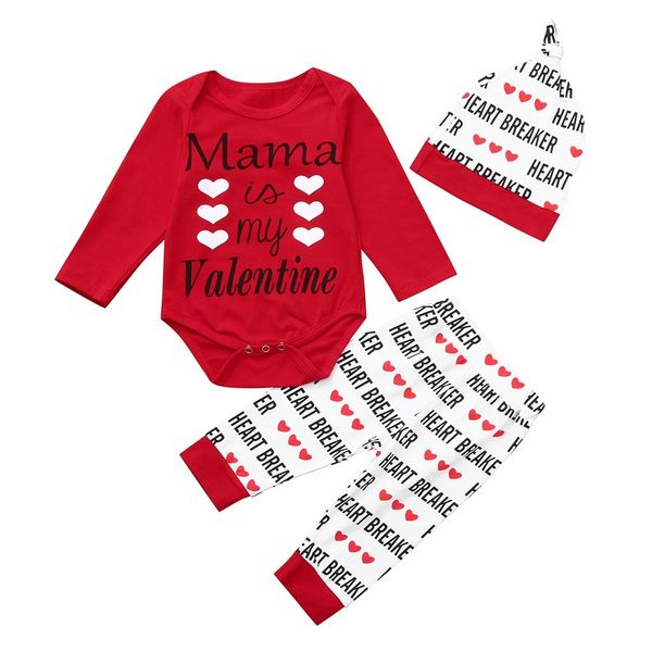 excelent fashion lovely baby 3pcs infant baby girl boy valentine's day letter romper print pants hat outfits set z0208, White
excelent fashion lovely baby 3pcs infant baby girl boy valentine's day letter romper print pants hat outfits set z0208, White
