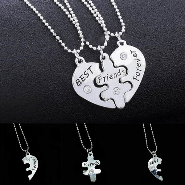 3 in1 heart stainless steel necklace women's and men's friends forever statement necklaces quality, Silver
3 in1 heart stainless steel necklace women's and men's friends forever statement necklaces quality, Silver