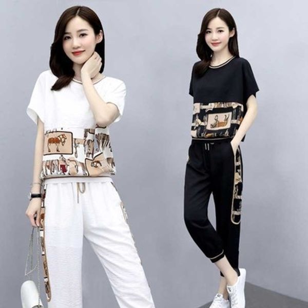 sports trousers and trouserscasual suit women's 2020 summer ankle-length pants new fashion loose korean style short sleeve two-piece se, Gray
sports trousers and trouserscasual suit women's 2020 summer ankle-length pants new fashion loose korean style short sleeve two-piece se, Gray