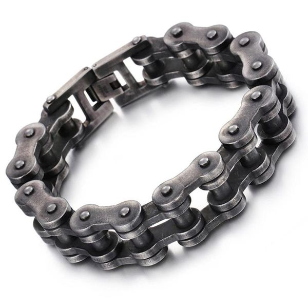 heavy chunky 12.5mm/18mm width brushed bike chain bracelet men's stainless steel oxidized dark dull link chain bracelet 23cm, Black
heavy chunky 12.5mm/18mm width brushed bike chain bracelet men's stainless steel oxidized dark dull link chain bracelet 23cm, Black