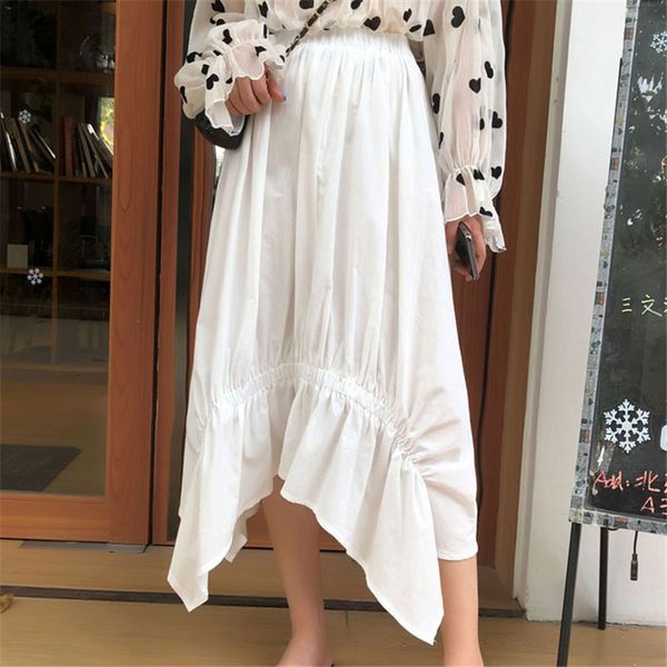 new fashion fresh pleated chic irregular summer 2020 women elastic waist loose solid high waist fresh long skirt, Black
new fashion fresh pleated chic irregular summer 2020 women elastic waist loose solid high waist fresh long skirt, Black