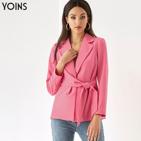 yoins 2020 autumn winter women blazer pink belt lapel collar long sleeves work casual regular office ladies elegant bluas femme, White;black
yoins 2020 autumn winter women blazer pink belt lapel collar long sleeves work casual regular office ladies elegant bluas femme, White;black