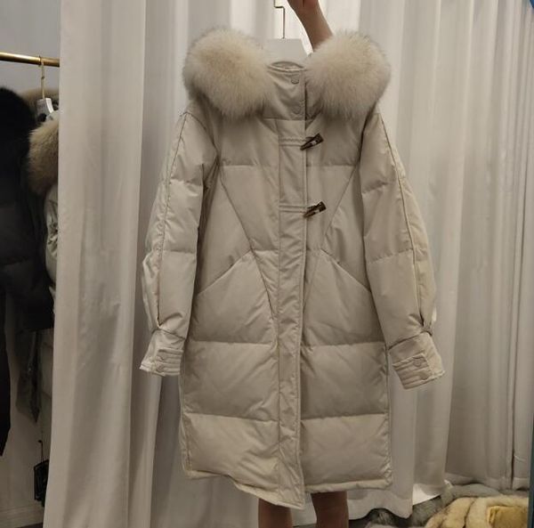 the new xia shiwen 2020 white duck down fashion medium and long thick horn button down jacket woman, Black
the new xia shiwen 2020 white duck down fashion medium and long thick horn button down jacket woman, Black