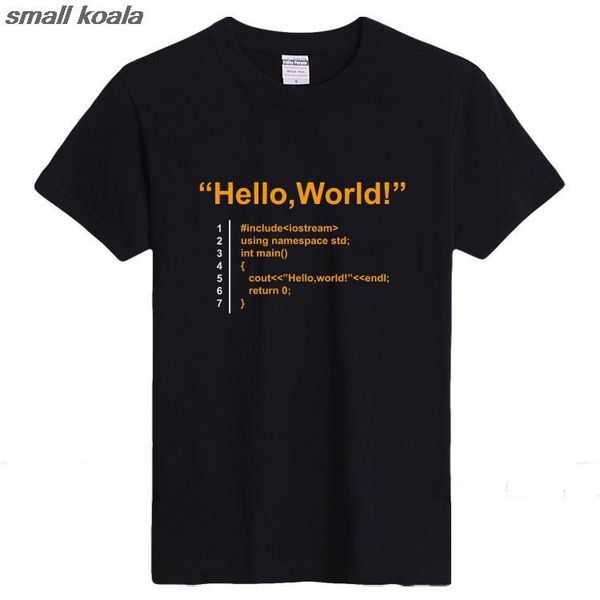 programmer with short sleeves t-shirt hello world code pure cotton round collar summer t-shirt 
programmer with short sleeves t-shirt hello world code pure cotton round collar summer t-shirt