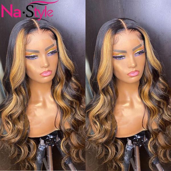body wave lace front wig for black women 13x4 highlight lace front human hair wigs pre plucked wih baby hair ombre 150 remy, Black;brown
body wave lace front wig for black women 13x4 highlight lace front human hair wigs pre plucked wih baby hair ombre 150 remy, Black;brown
