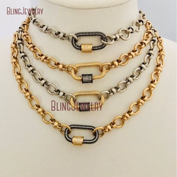 nm33910 pave carabiner necklace gold brass cable chain 24k gold plated clasp, Silver
nm33910 pave carabiner necklace gold brass cable chain 24k gold plated clasp, Silver
