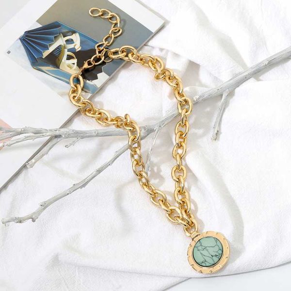 women golden retro thick chain necklace creative geometric original stone pendant necklace female jewelry accessories, Silver
women golden retro thick chain necklace creative geometric original stone pendant necklace female jewelry accessories, Silver