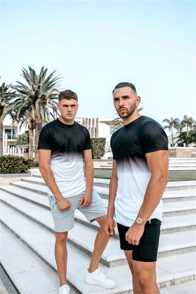 summer tshirts short sleeve quickly drying elestic tees men high street breathable mens gradient o-neck, White;black
summer tshirts short sleeve quickly drying elestic tees men high street breathable mens gradient o-neck, White;black